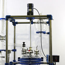 Large Cooling Surface Borosilicate Glass Reactor , Double Jacketed Glass Reactor