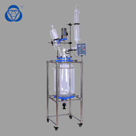 Large Cooling Surface Borosilicate Glass Reactor , Double Jacketed Glass Reactor