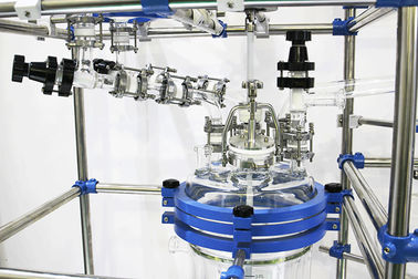 Vacuum Borosilicate Glass Reactor , Glass Chemical Reactor  Separately Kettle Cover