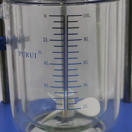 1L-5L Jacketed Glass Reactor Zero Space Draining Device For Synthetic Reaction