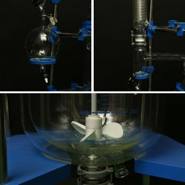 Smooth Operation Jacketed Glass Vessel Negative Pressure Low Speed Booster Motor
