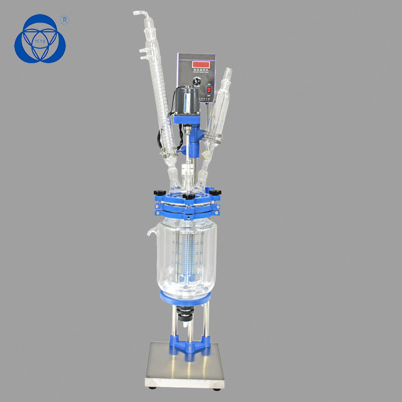 Universal Joint High Pressure Glass Reactor Dual Layer Kettle With 6 Ports 