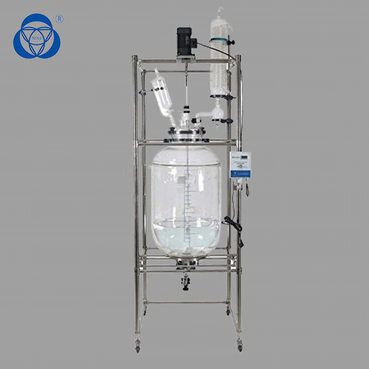 Borosilicate High Pressure Glass Reactor , Lab Glass Reactor Corrosion Resistance