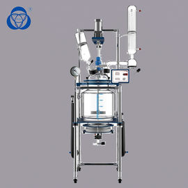 produto químico de vidro Jacketed dobro da aplicação do laboratório do reator de 20L 50L resistente